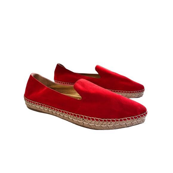 Prada Women's Espadrilles suede pointed flats red calzature Size 41.5‎ US 10 - Picture 2 of 11